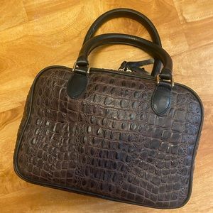 Clare V Vivier Brown Crocodile Handbag Gold Hardware LIKE NEW CONDITION